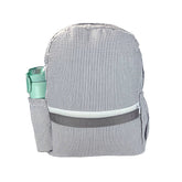 Grey Seersucker Medium Backpack w/ Pocket | Mint