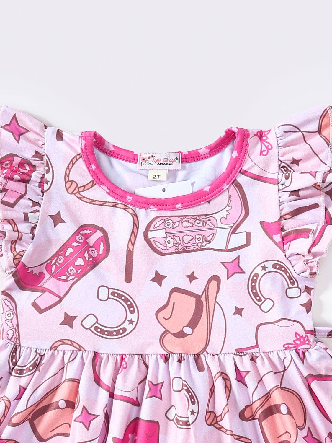 Electric Pink Cowgirl Girls Dress