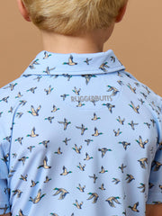 Boys Mallard Skies Knit Short Sleeve Performance Polo
