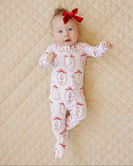 Bamboo Zip Romper | Pink Nutcracker