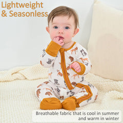 Woof Woof Dogs Baby Bamboo Pajamas, 2-Way Zipper