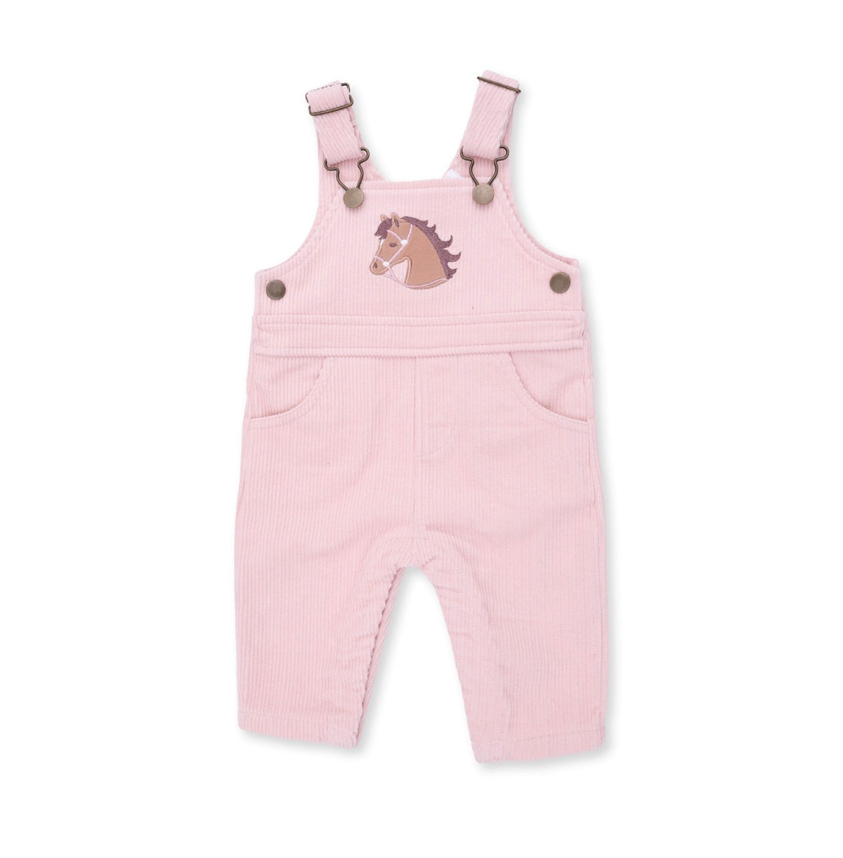 Veiled Pink Corduroy Overall Horse