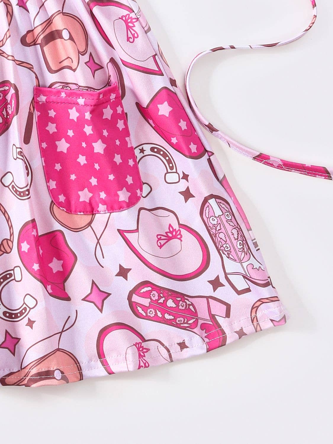 Electric Pink Cowgirl Girls Dress