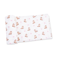 Mini Cowgirl Boots Swaddle Blanket
