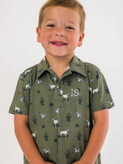 Boys Pond Pups Hunting Dog Knit Short Sleeve Performance Polo