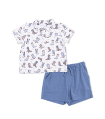 Cowboy Boots Polo & Short Set