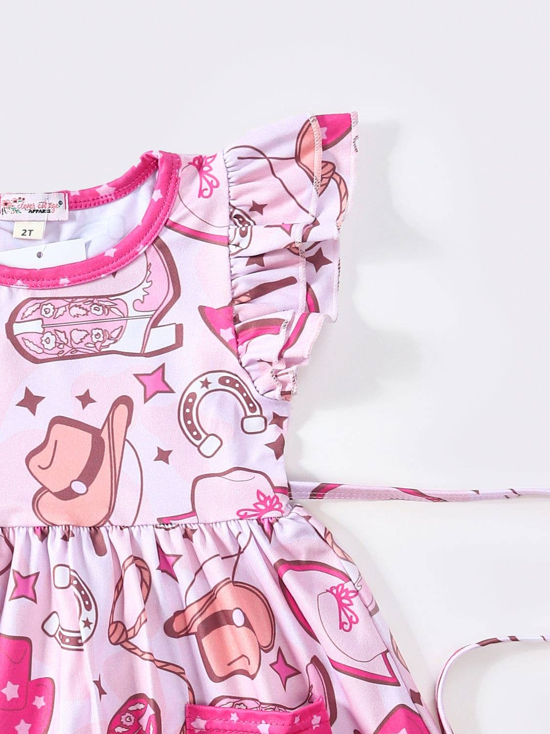 Electric Pink Cowgirl Girls Dress