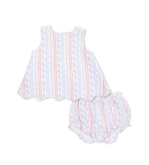 Tulip Stripe Scallop Top & Bloomer Set
