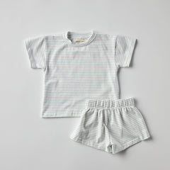 Lou Cotton Set in Blue Stripes
