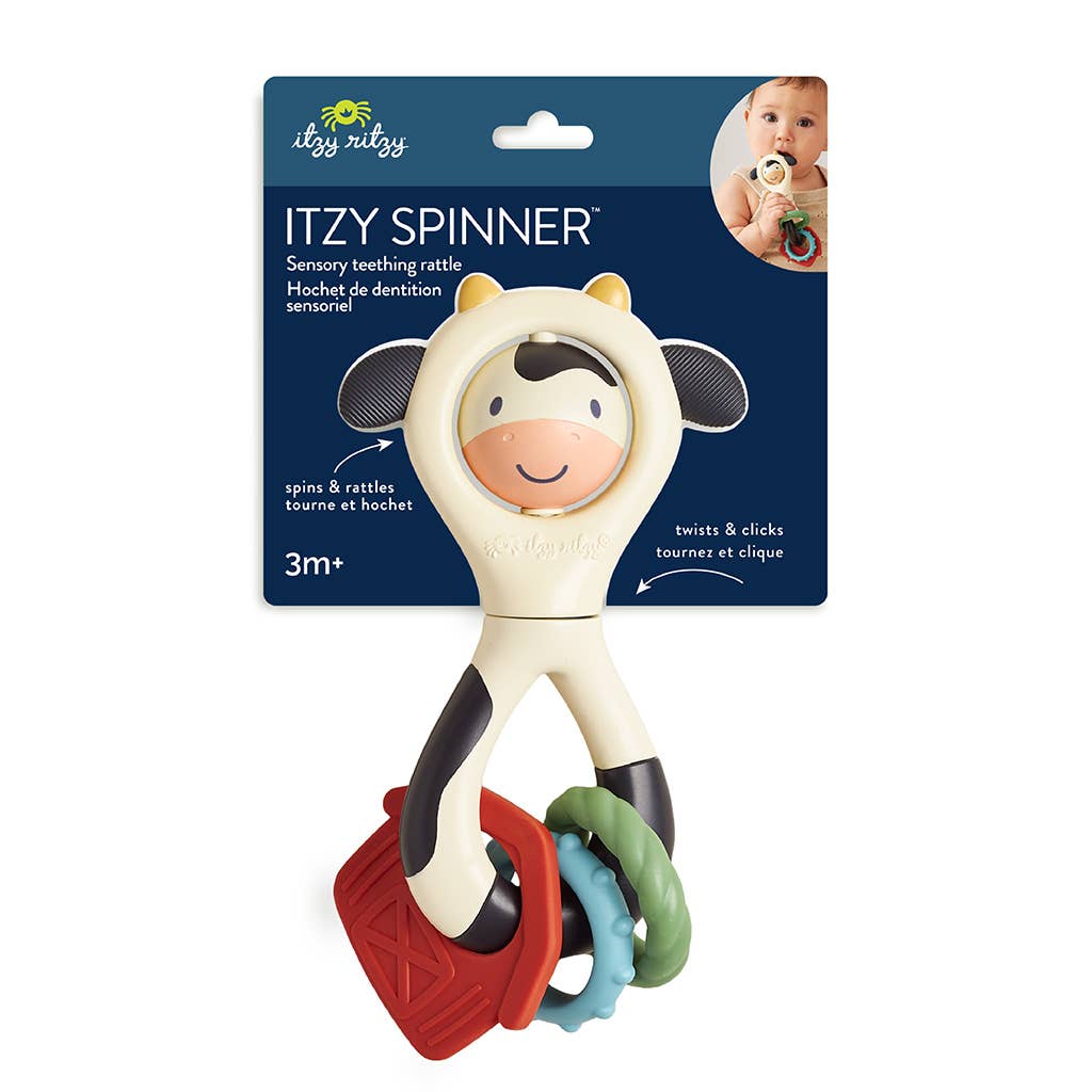 Itzy Spinner™ - Sensory Teething Rattle - Carmen the Cow