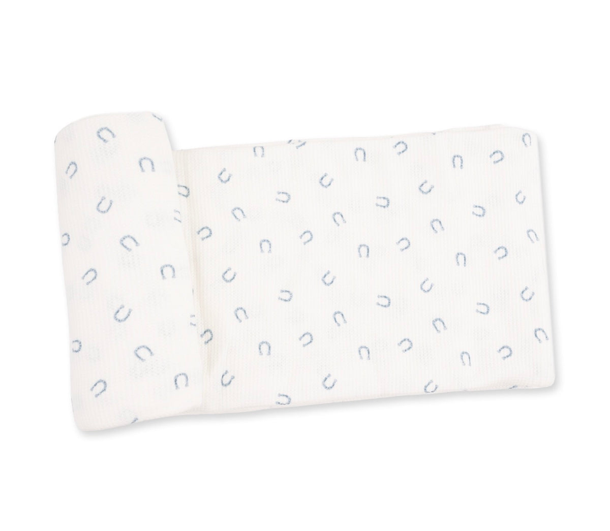 Little Horseshoes Blue Swaddle Blanket