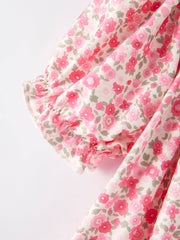 Football Smocking Bow Embroidered Girls Dress