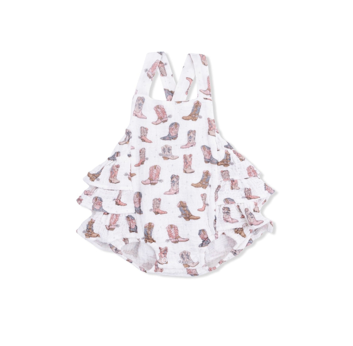 Cowgirl Boots Ruffle Sunsuit