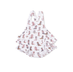 Cowgirl Boots Ruffle Sunsuit