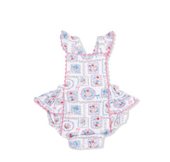Floral Patchwork Ruffle Sunsuit