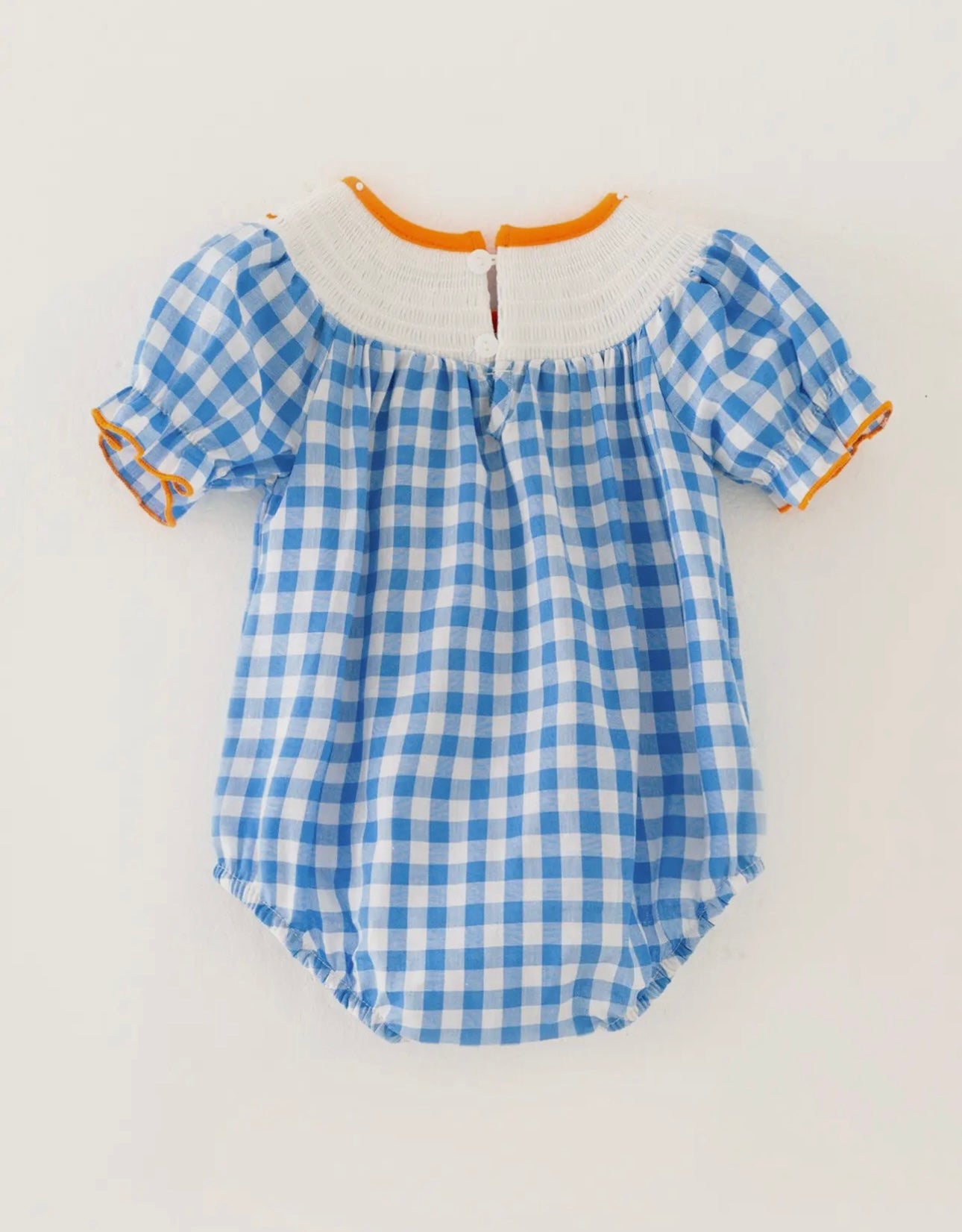 Pumpkin Blue Gingham