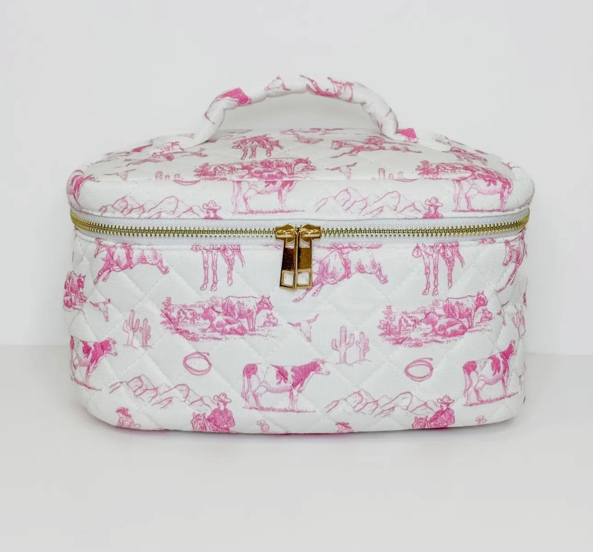 Pink western makeup bag