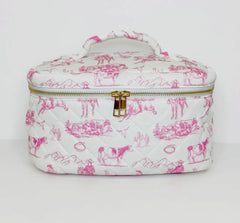 Pink western makeup bag