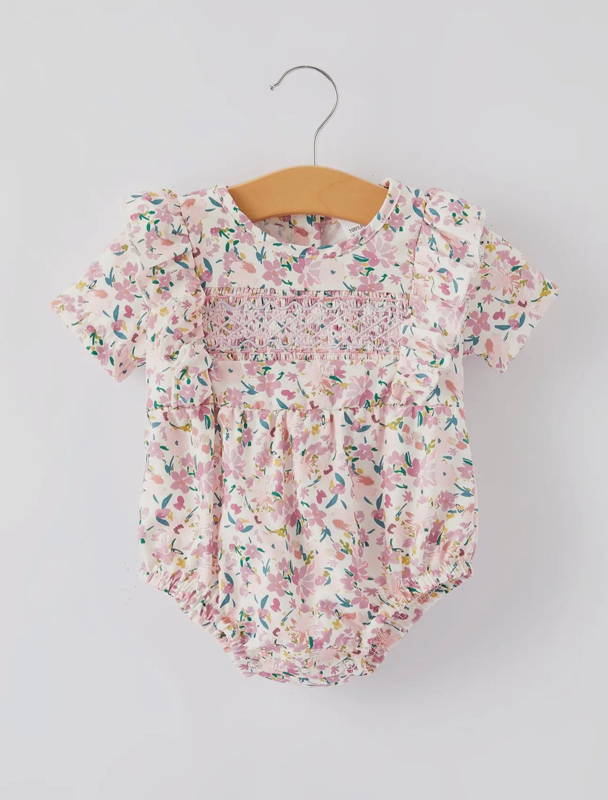 Girls smocked Floral Romper