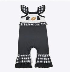 Black girls football romper
