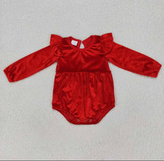 Red Velvet Girls Romper
