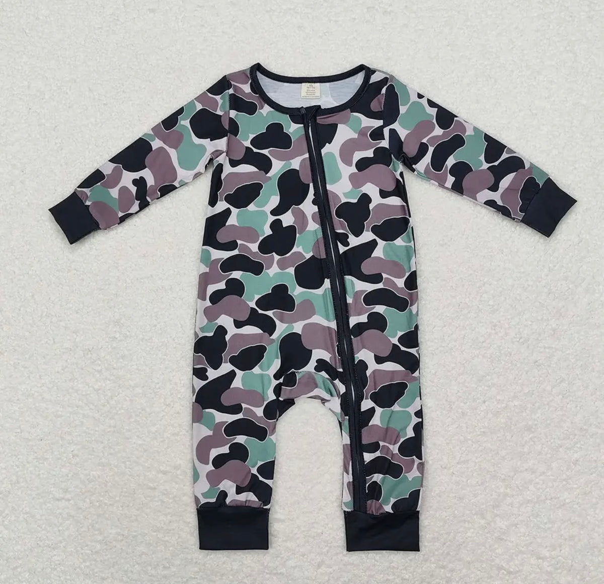 Black Camo Bamboo Romper