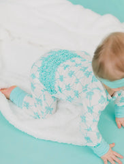Girls Turquouse bamboo bow sleeper