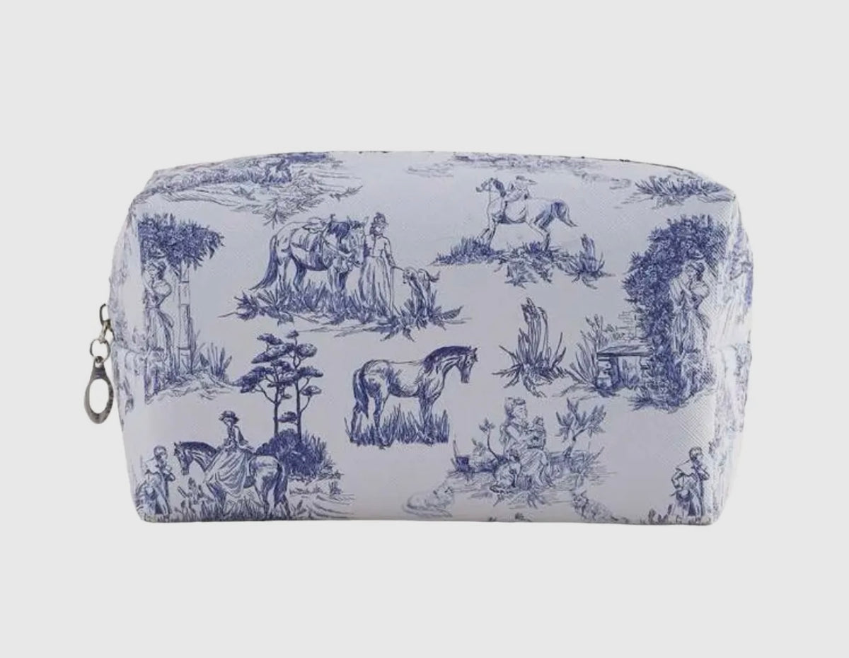 Blue western makeup bag