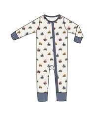Mini Tractors 2 Way Zipper Romper