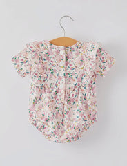 Girls smocked Floral Romper