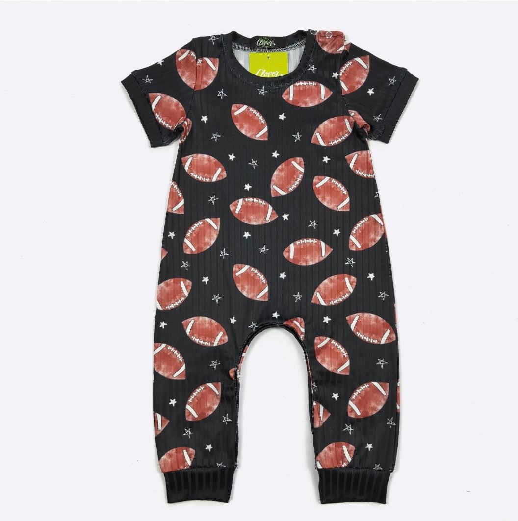 Black boys football romper