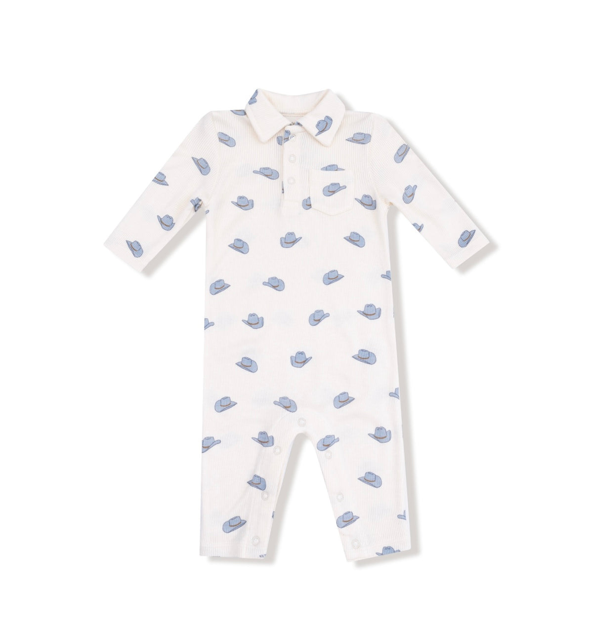 Petite Cowboy Hats Polo Romper