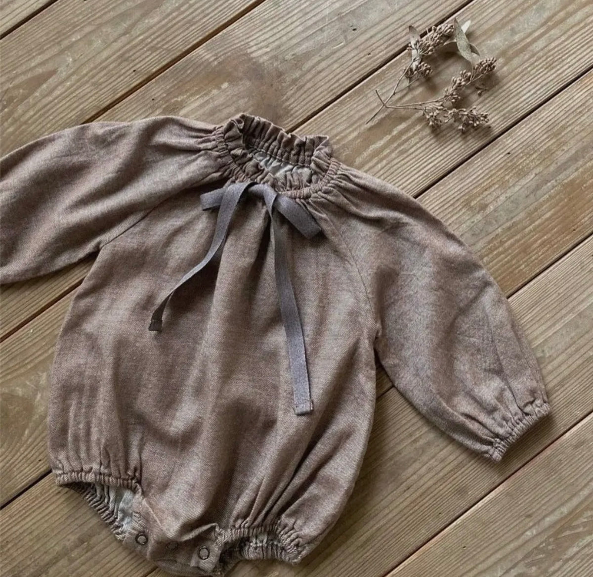 Brown Bubble Romper