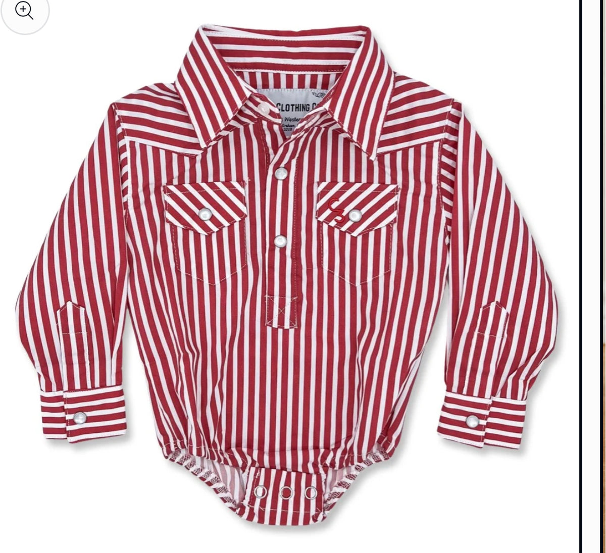 Red/White Pearl Snap Onesie
