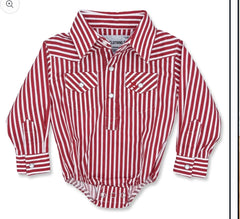 Red/White Pearl Snap Onesie
