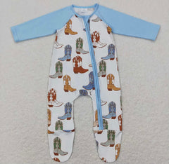 Boys Blue Boots Romper