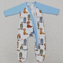 Boys Blue Boots Romper