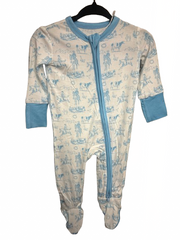 Western Blue Footie Romper