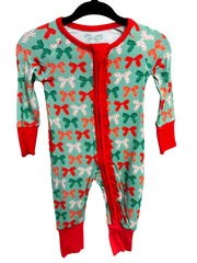 Christmas Bow Ruffle Romper