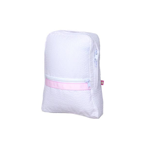 Pink Seersucker Small Backpack | Mint