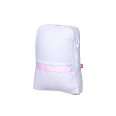 Pink Seersucker Small Backpack | Mint