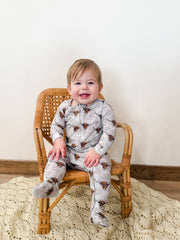 AFC Western Cow Baby Footed Bamboo Pajamas