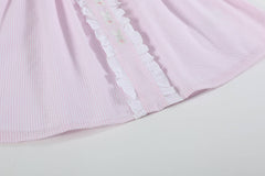 Pink Seersucker Easter Bunny Ruffle Dress