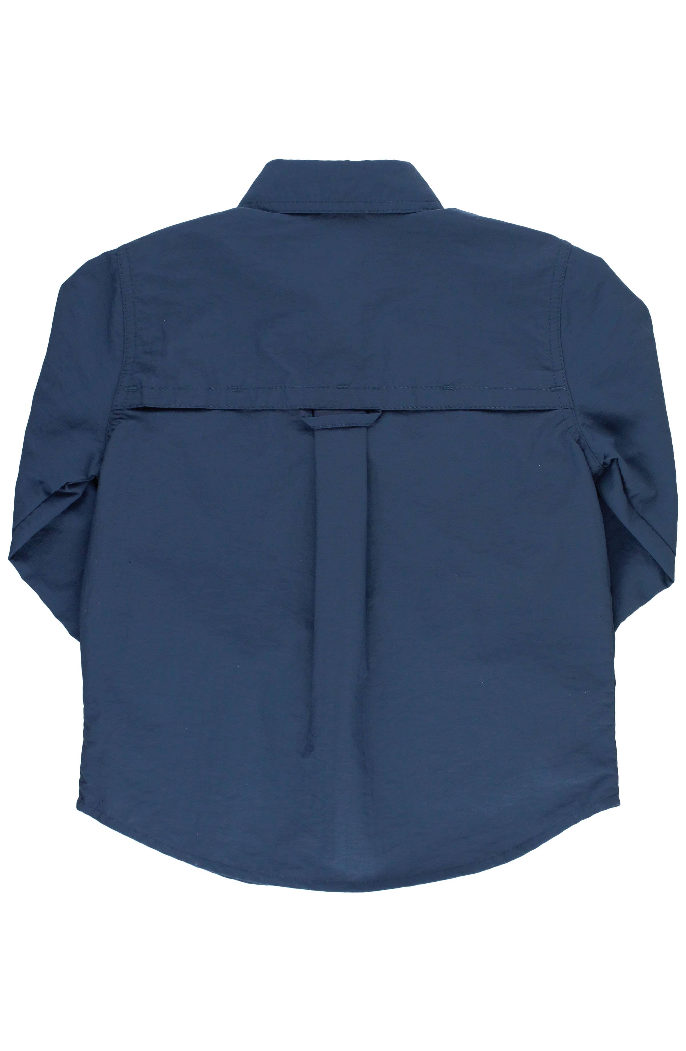 Boys Navy Sun Protective Button Down Shirt