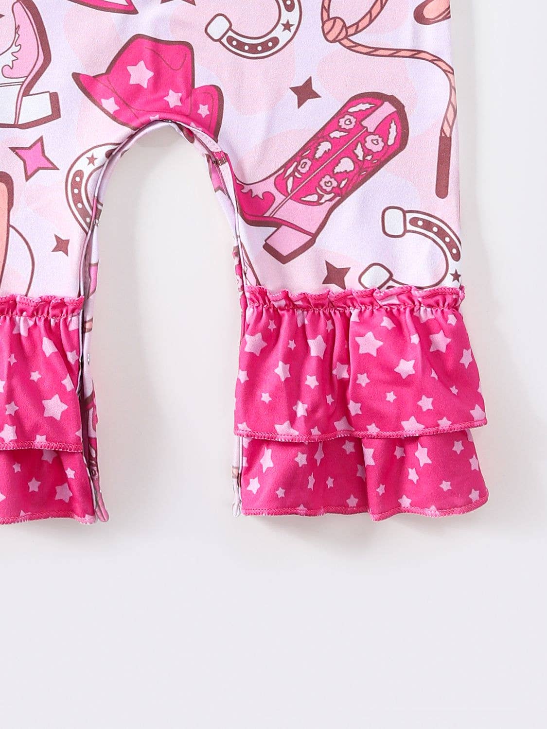 Electric Pink Cowgirl Baby Romper